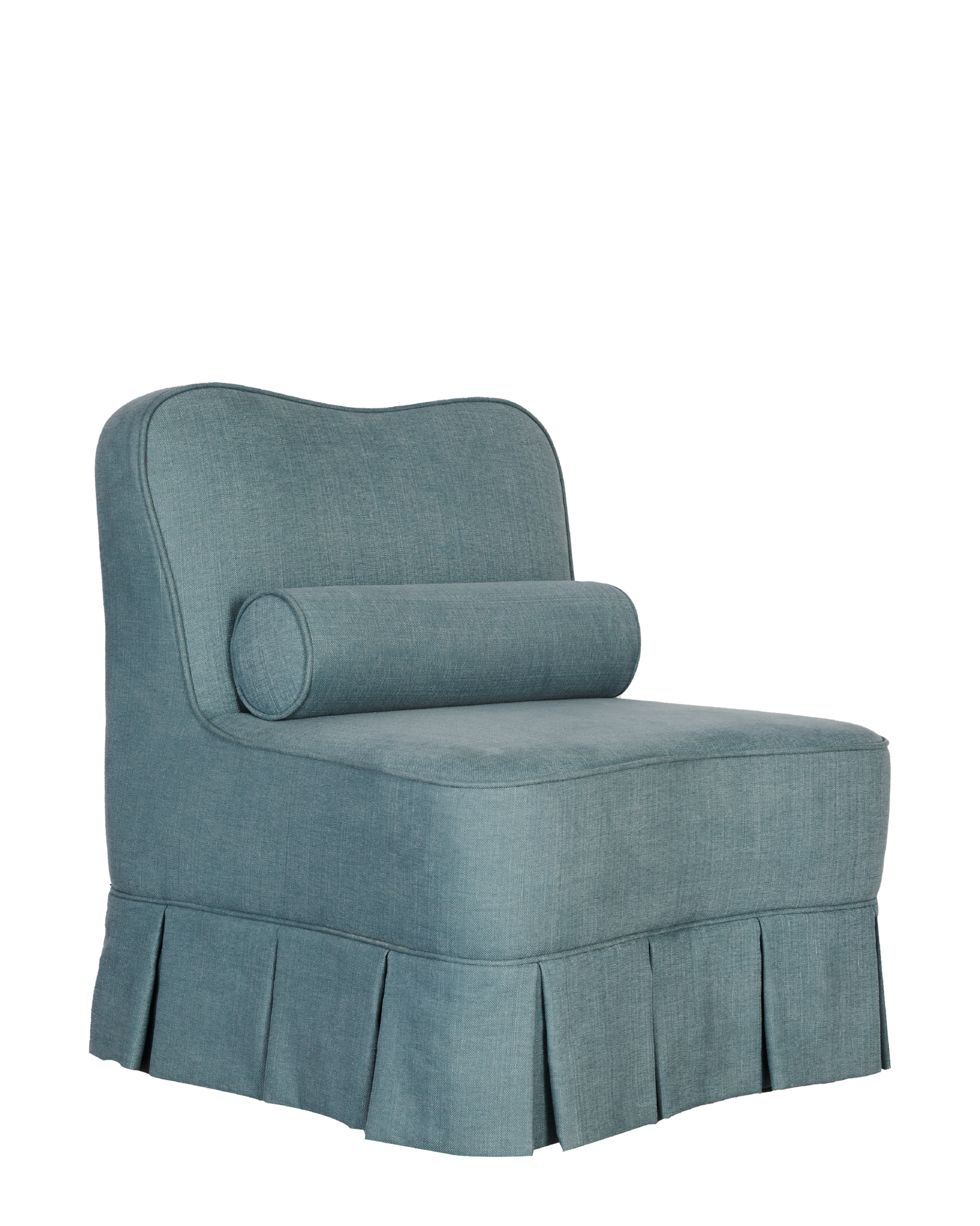 Gigi Slipper Blue Linen Armchair & Fabric Occasional Chair