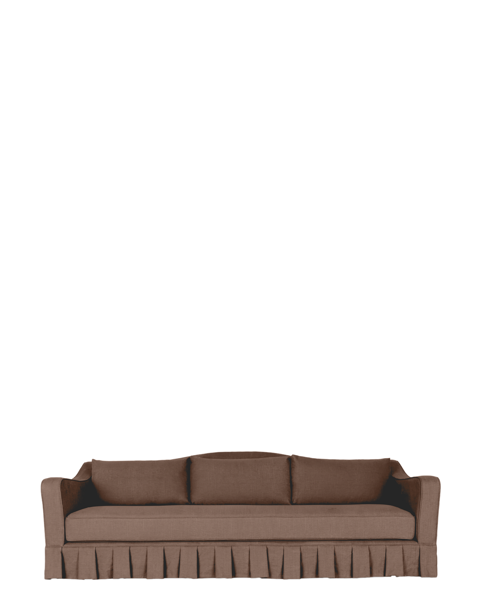 Emie Sofa | Linen Upholstered Sofa in Chocolate Brown | CLO Studios