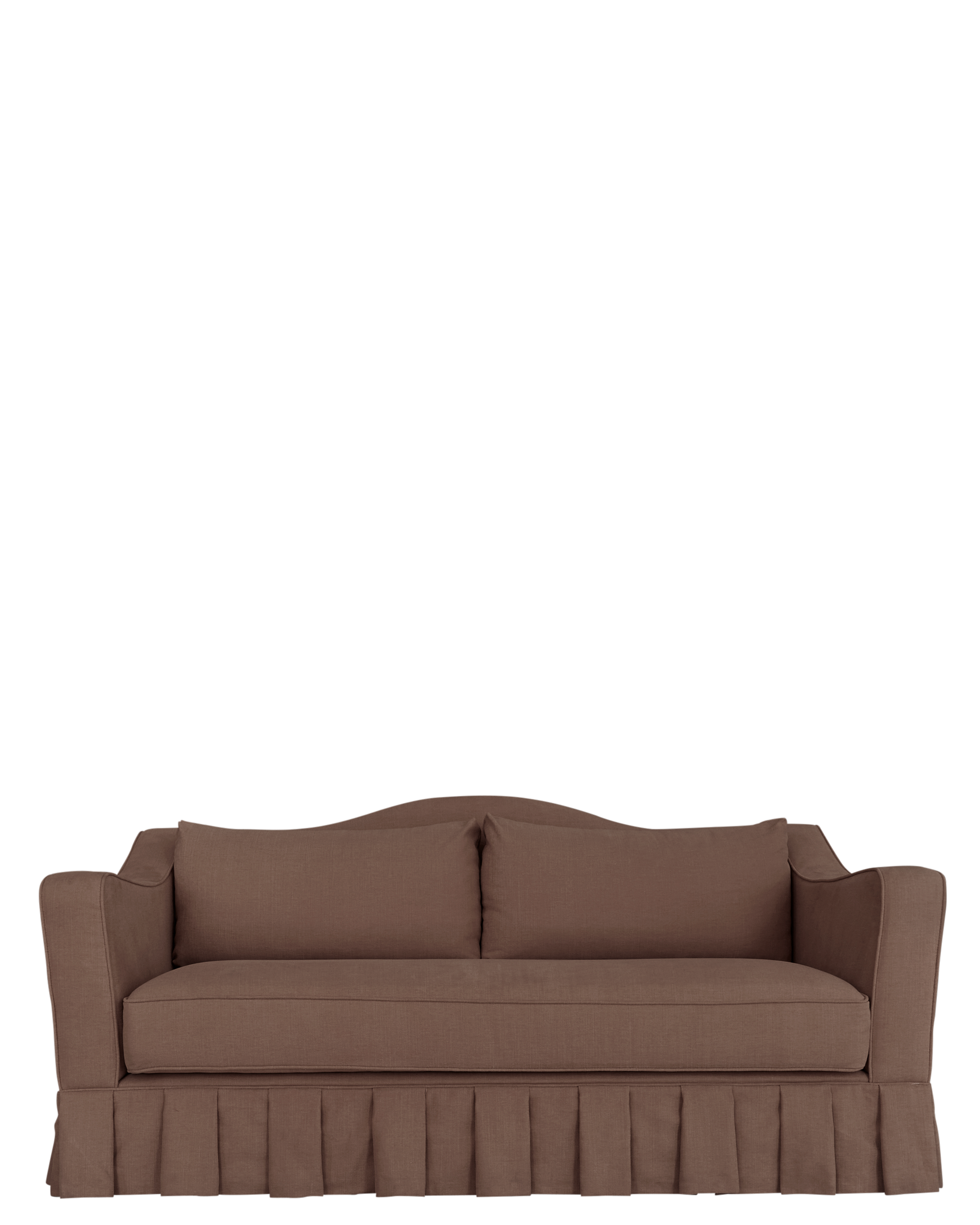 Emie Sofa | Linen Upholstered Sofa in Chocolate Brown | CLO Studios